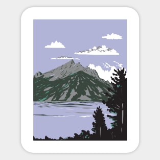 Jenny Lake in Grand Teton National Park Wyoming USA WPA Art Poster Sticker